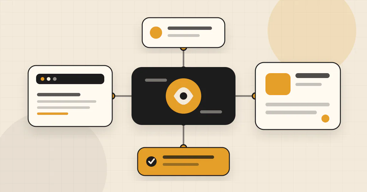 Editorial AI workspace illustration representing business analysis and strategic planning