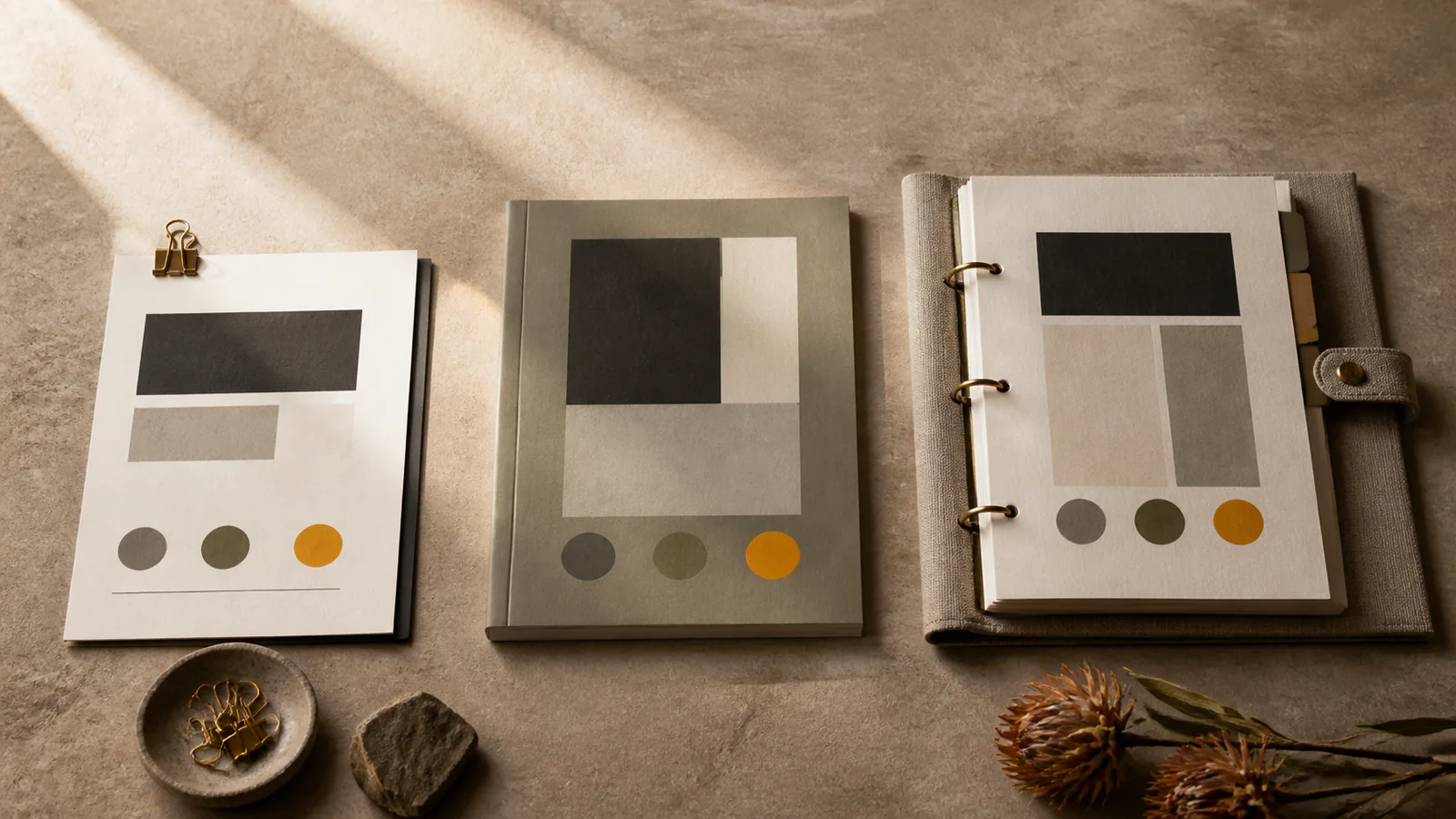 Three unlabelled website proposal formats arranged for a provider-model comparison