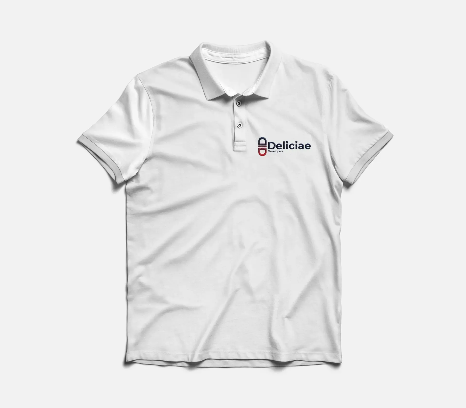 Deliciae custom t-shirt mockup design with brand graphics