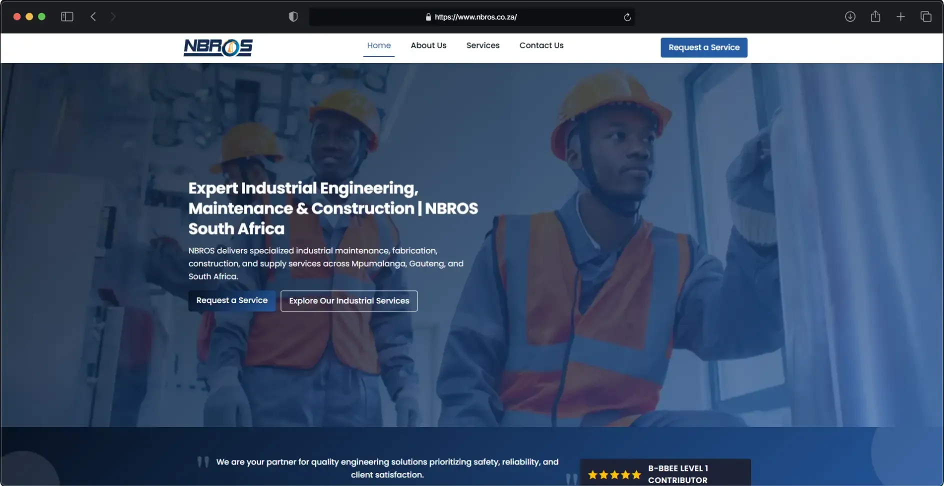 Website design for Nbros highlighting bold typography and product showcase