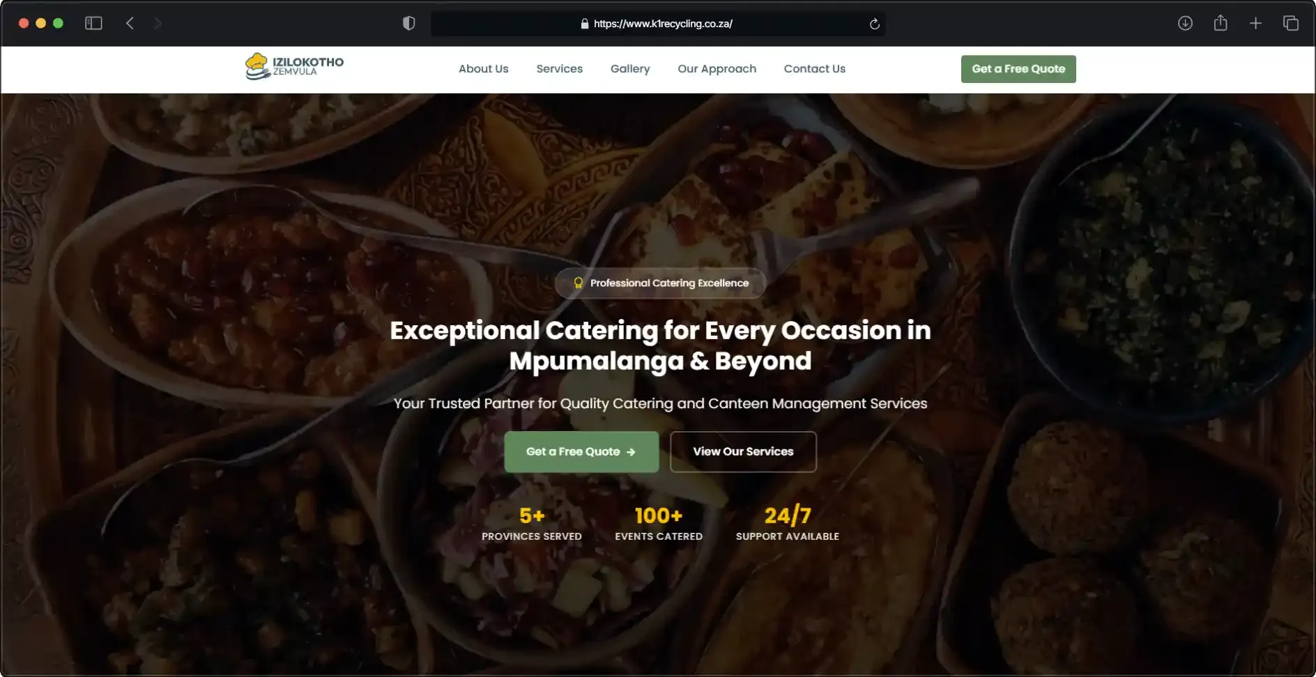 Izilokotho Zemvula community website with vibrant imagery